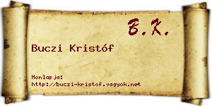 Buczi Kristóf névjegykártya